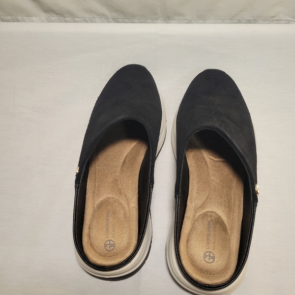 Giants Bernini Black Slip On Sneaker Size 5 Black Suede - Picture 4 of 5
